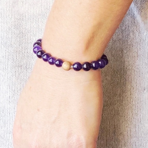 Jewelry - BARREL BEAD BRACELET - AMETHYST